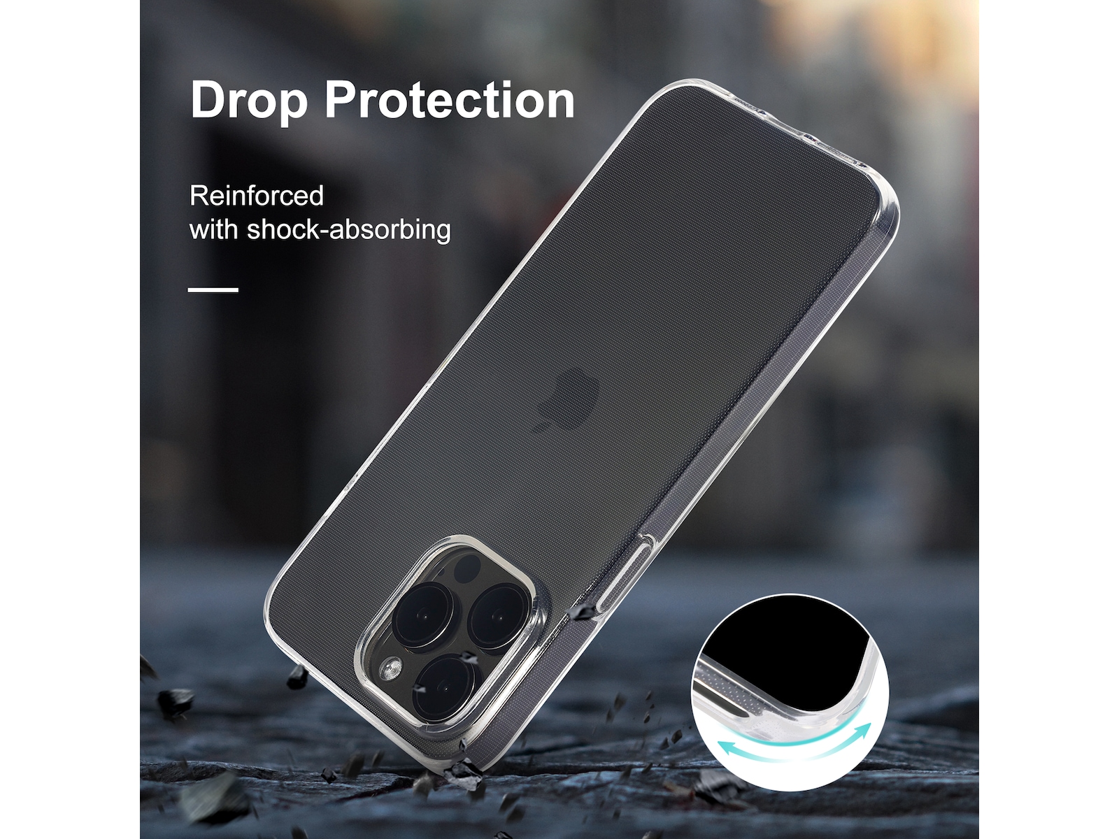 iiglo iPhone 15 Pro Max Silikonskydd (transparent) Skydd