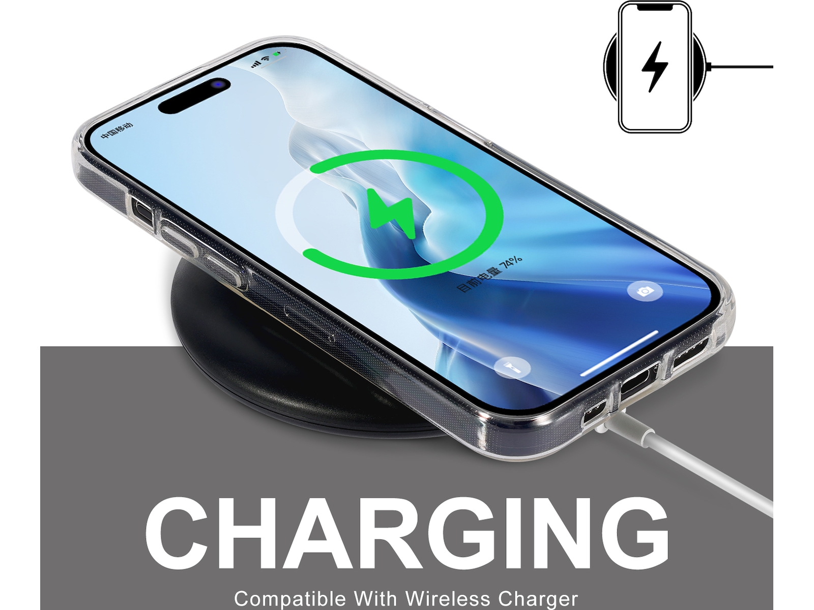 iiglo iPhone 15 Pro Silikonskydd (transparent) Skydd