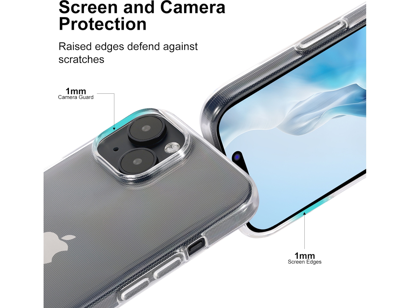 iiglo iPhone 15 / 14 Silikonskydd (transparent) Skydd