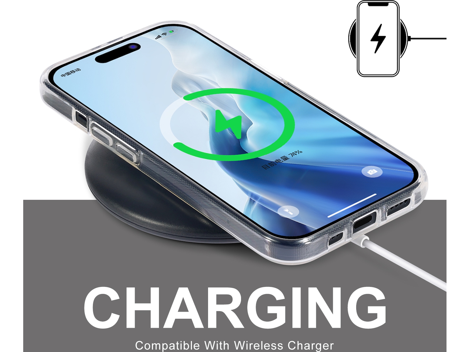 iiglo iPhone 15 / 14 Silikonskydd (transparent) Skydd