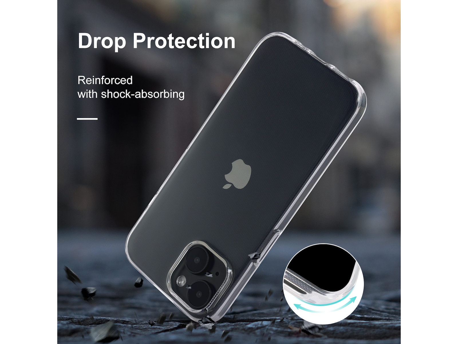 iiglo iPhone 15 / 14 Silikonskydd (transparent) Skydd