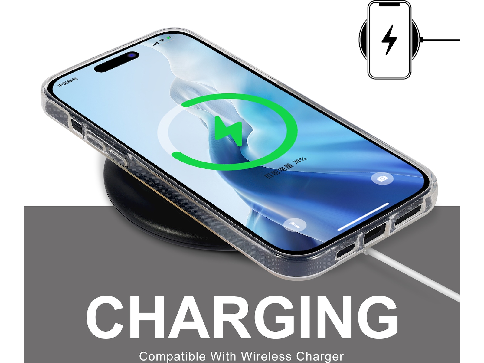 iiglo iPhone 15 Plus Silikonskydd (transparent) Skydd