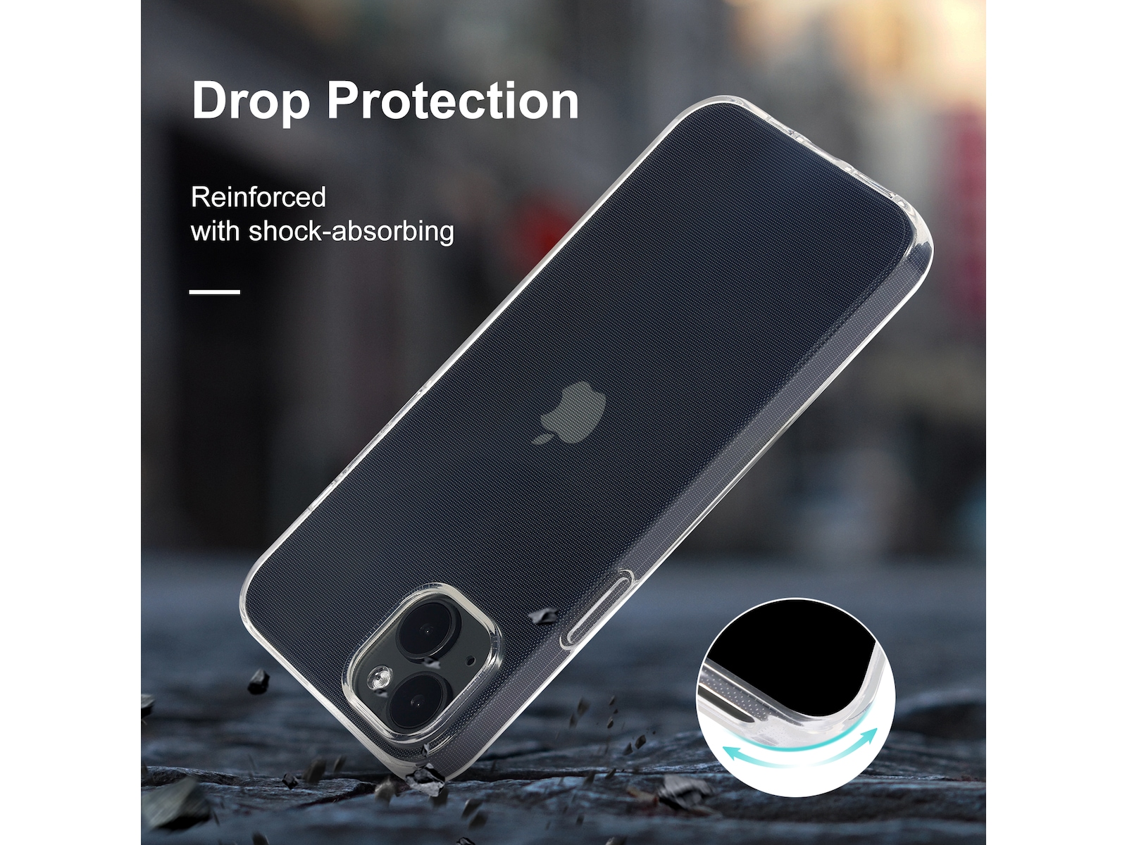 iiglo iPhone 15 Plus Silikonskydd (transparent) Skydd