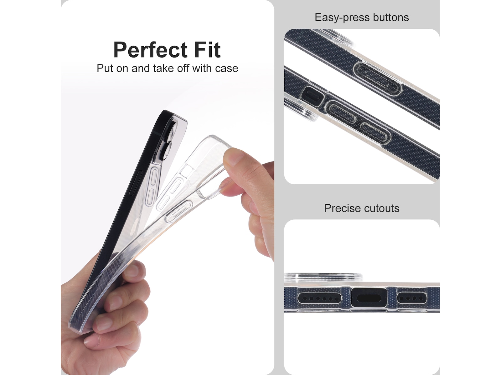 iiglo iPhone 15 Plus Silikonskydd (transparent) Skydd