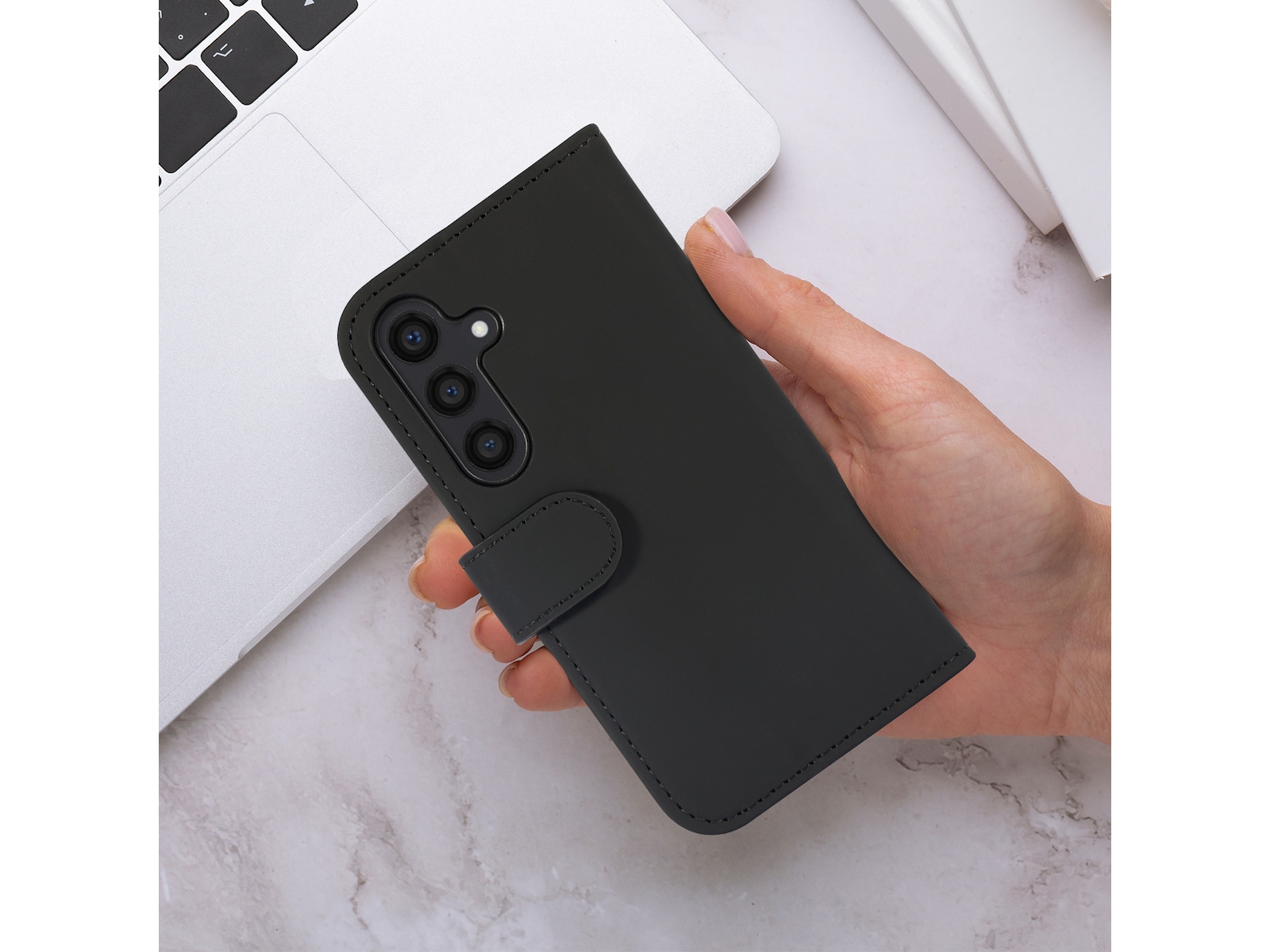 iiglo Galaxy S24 Plånboksfodral (svart) Skydd