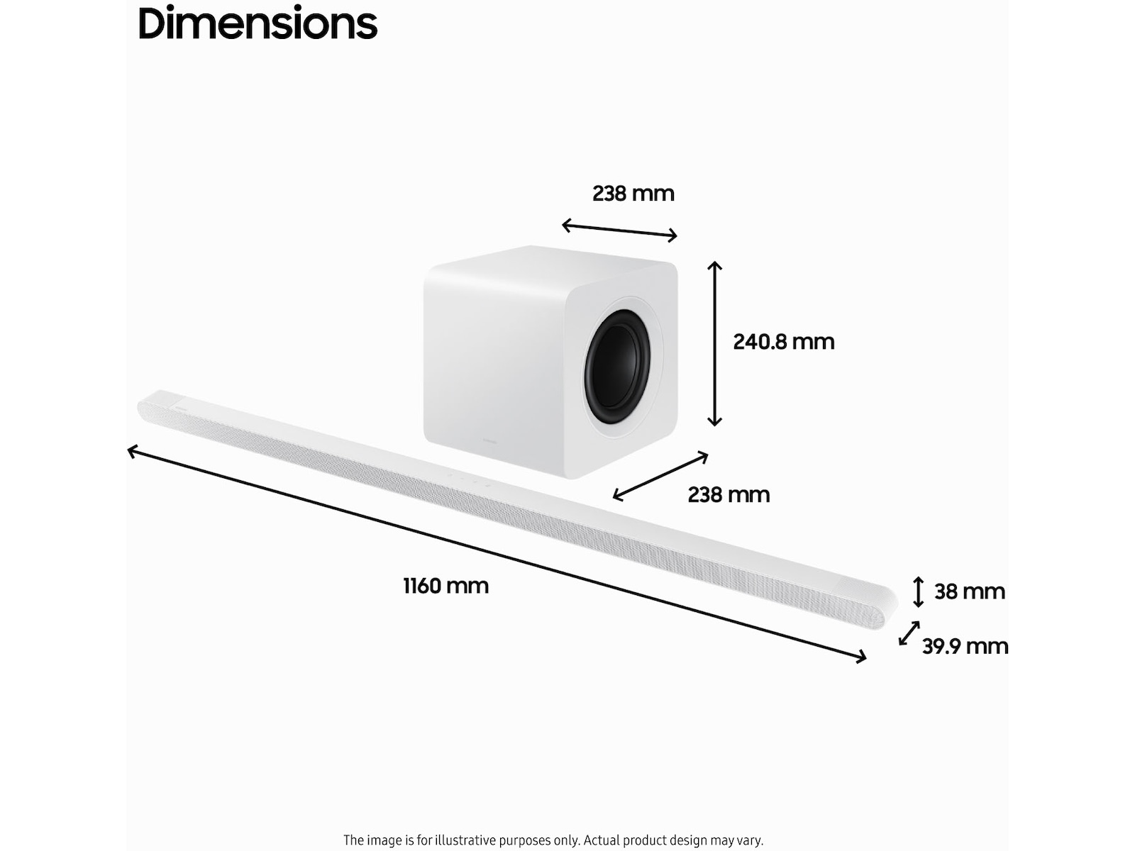 Samsung HW-S811D soundbar med subwoofer (vit) Soundbars