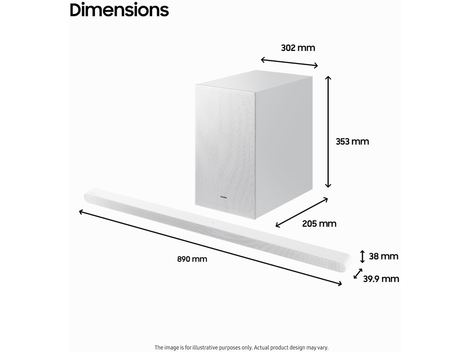 Samsung HW-S711D soundbar med subwoofer (vit) Soundbars