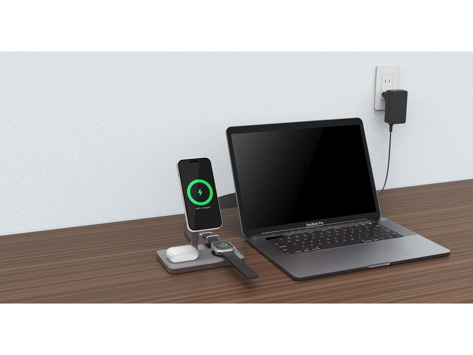 Andersson 3-i-1 Qi2 30W trådlös laddningsstation Trådlös laddare