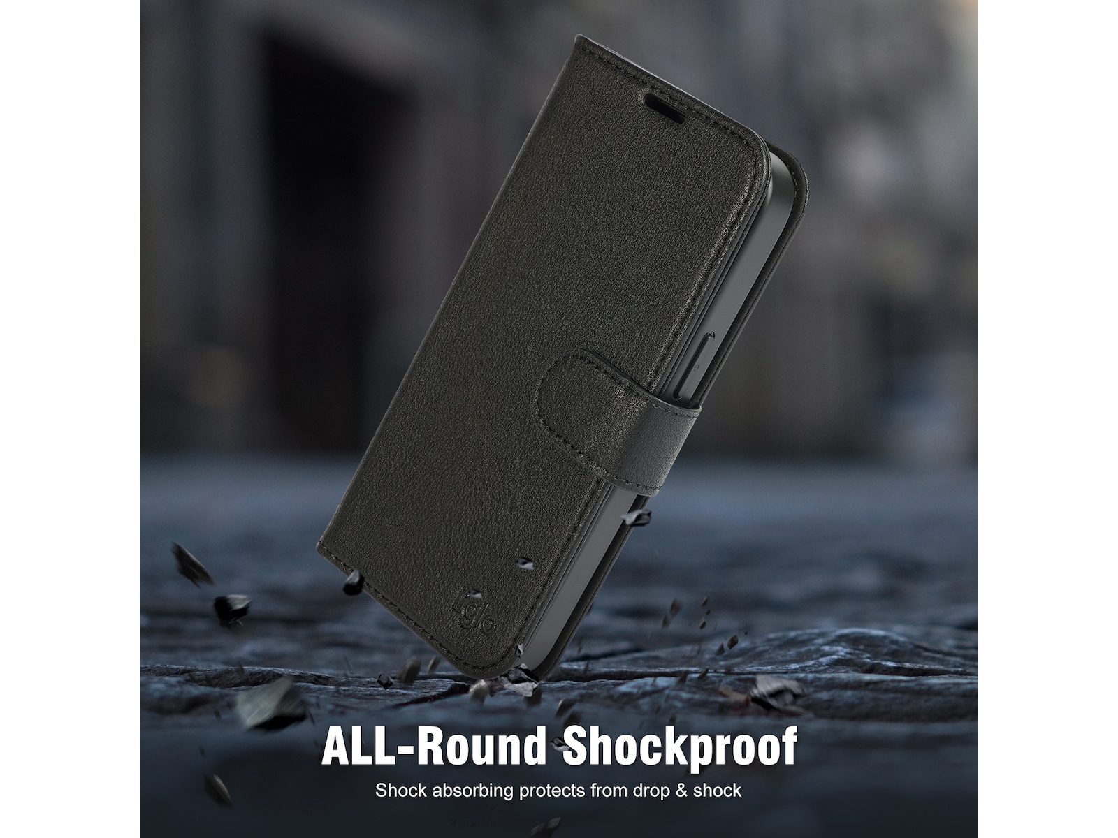 iiglo iPhone 16e 2-i-1 Plånboksfodral (svart) Skydd