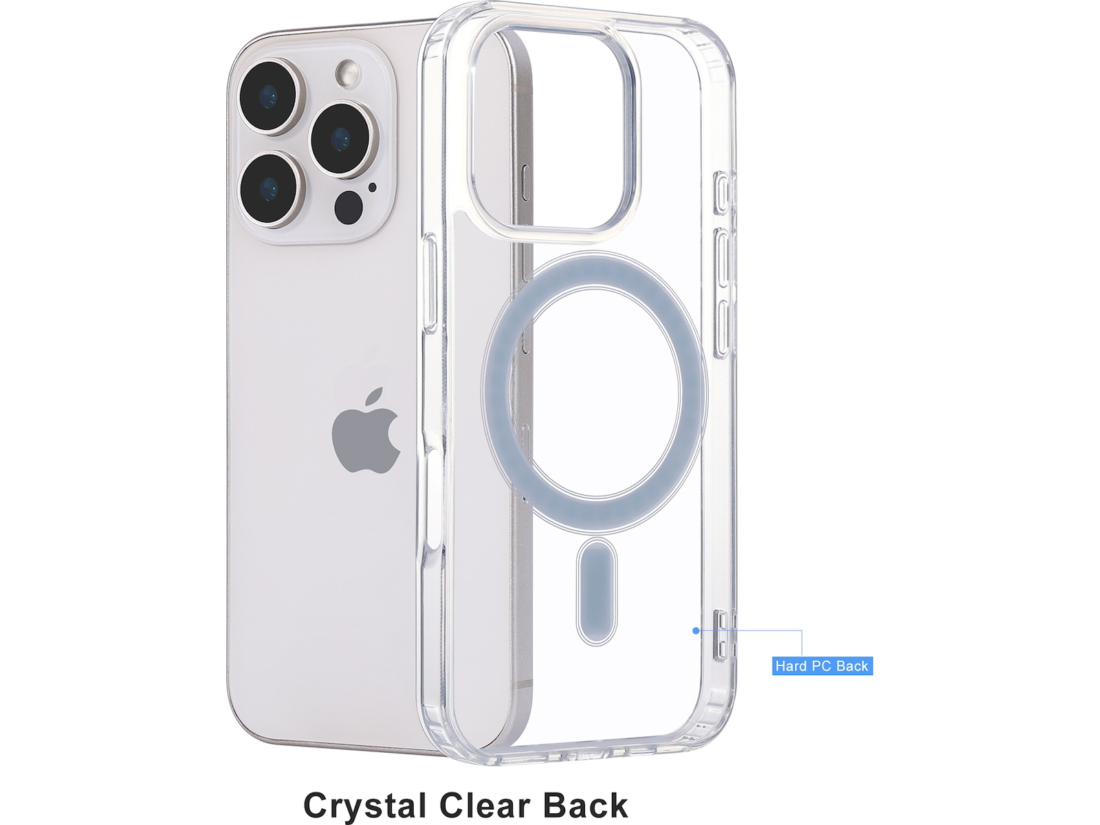 iiglo iPhone 16 Pro Magnetic Silikonskal (transparent) Skydd