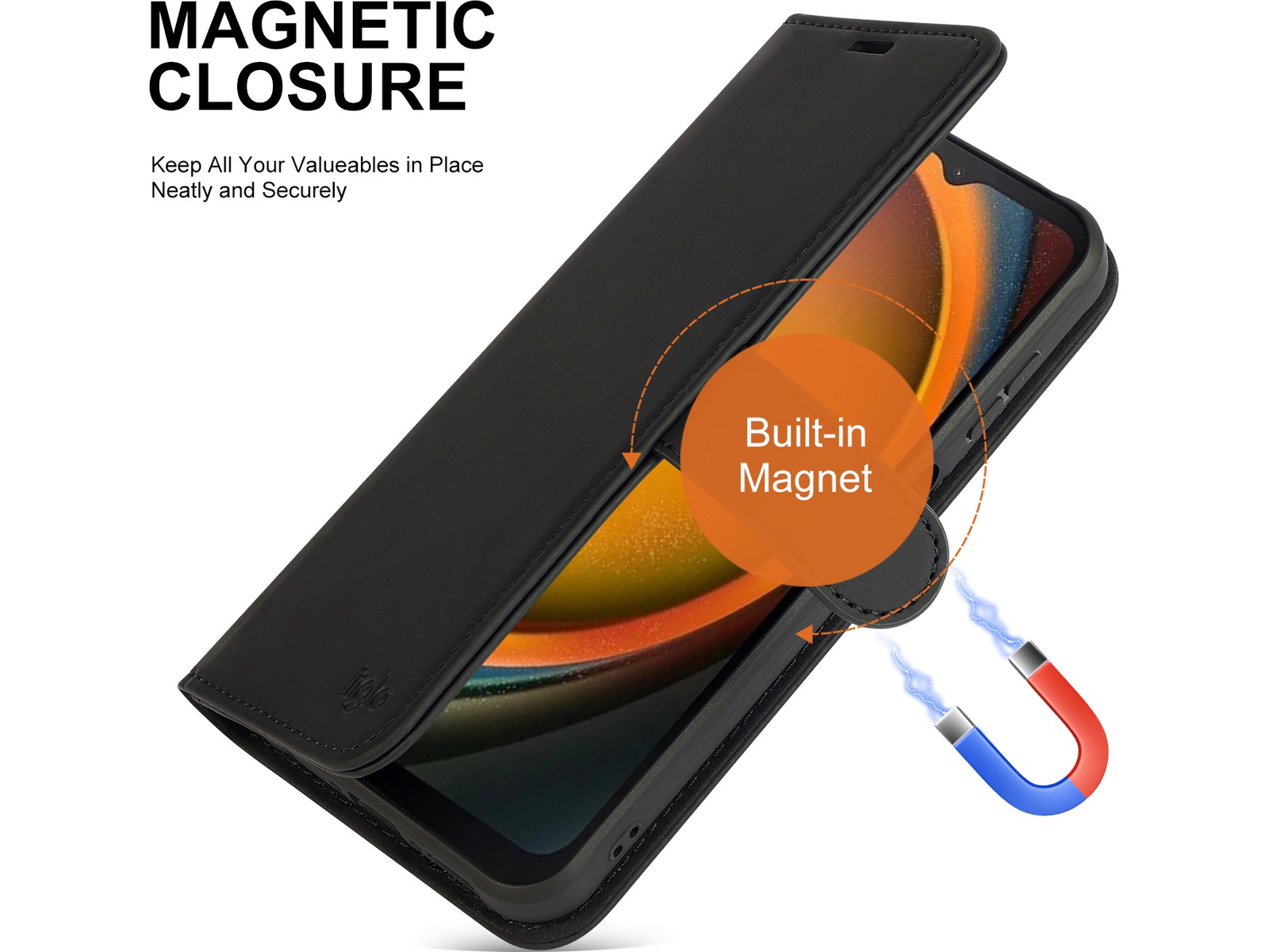 iiglo Galaxy Xcover 7 Pro Plånboksfodral (svart) Skydd