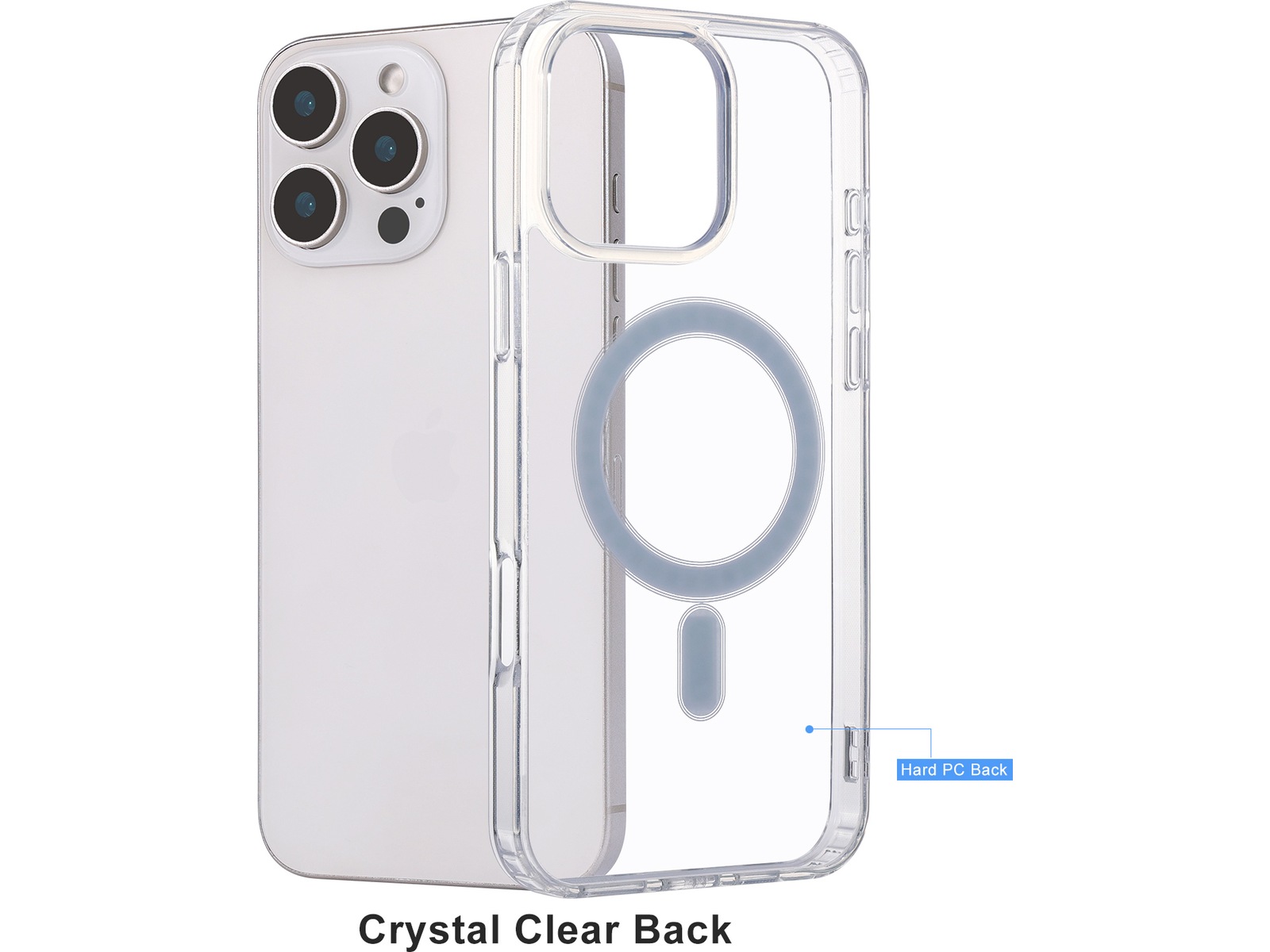 iiglo iPhone 16 Pro Max Magnetic Clear Case (transparent) Skydd