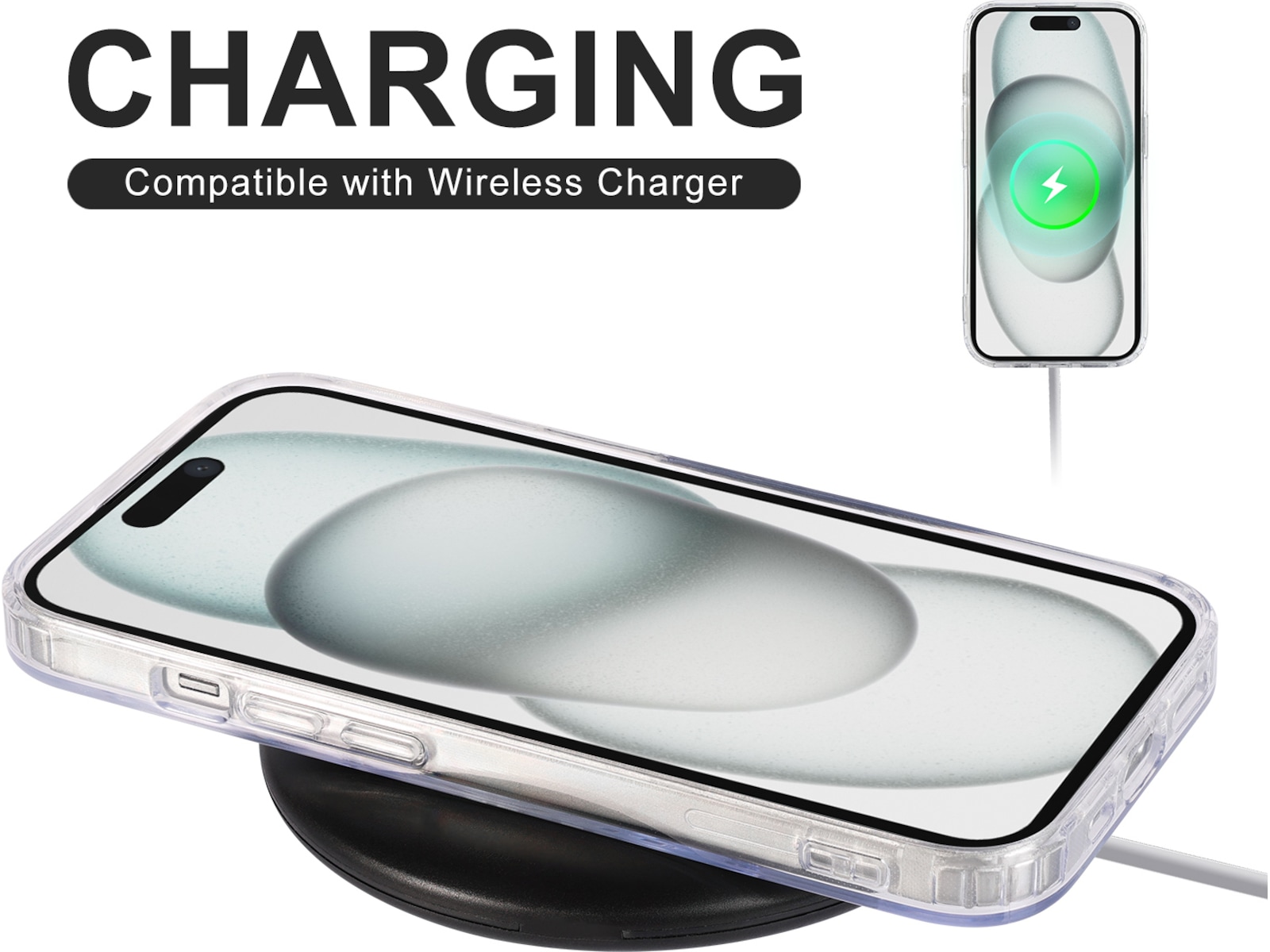 iiglo iPhone 15 Magnetic Silikonskal (transparent) Skydd