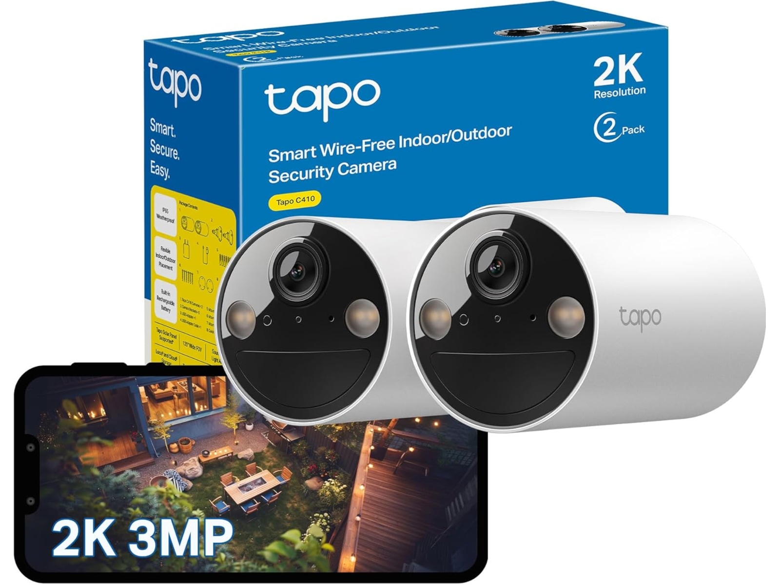 TP-Link Tapo C410 utomhus övervakningskamera 2-pack Övervakningskamera