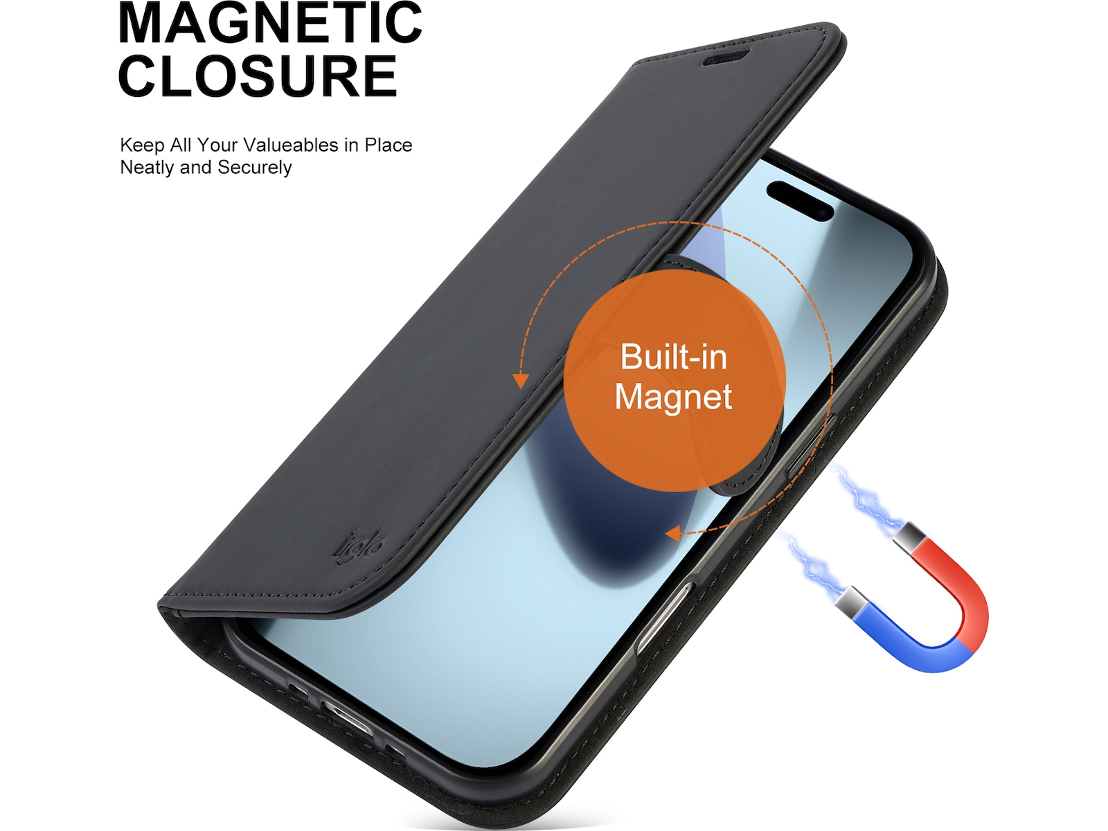 iiglo iPhone Air Plånboksfodral (svart) Skydd