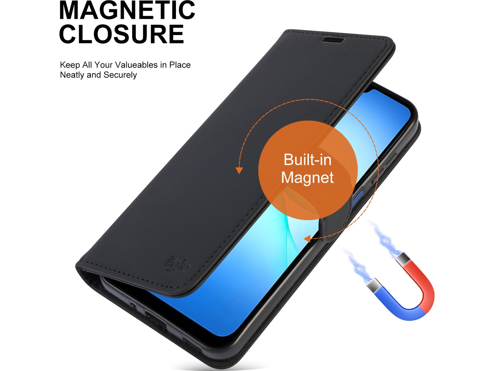 iiglo Galaxy A17 Plånboksfodral (svart) Skydd