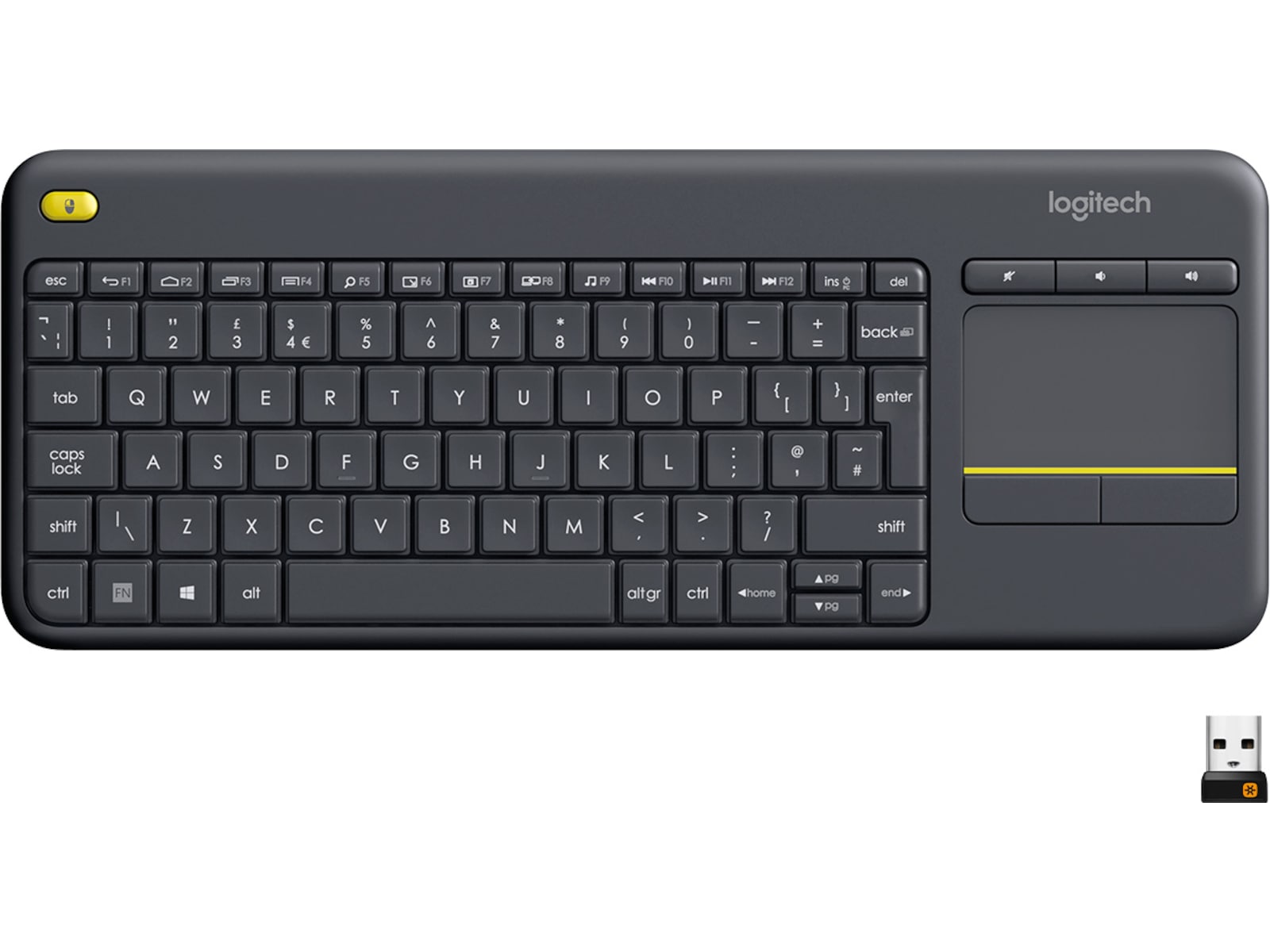 Logitech K400 Plus Tangentbord Mörkgrå Tangentbord