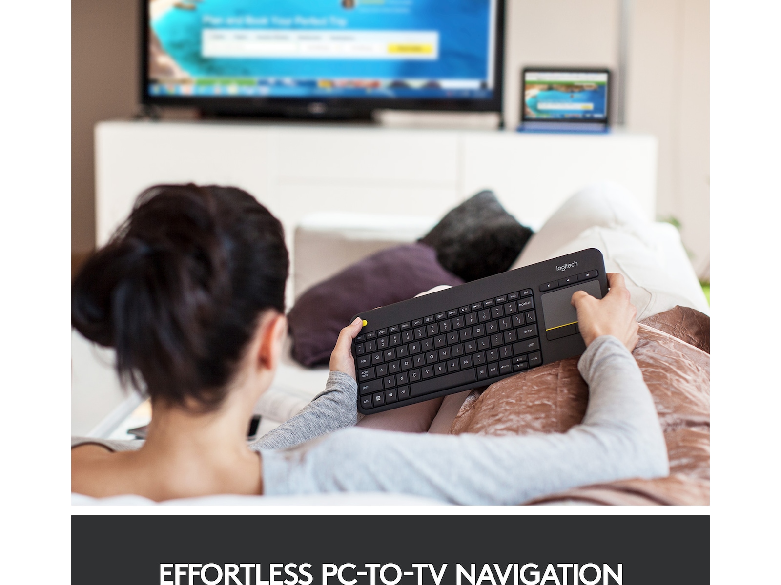 Logitech K400 Plus Tangentbord Mörkgrå Tangentbord