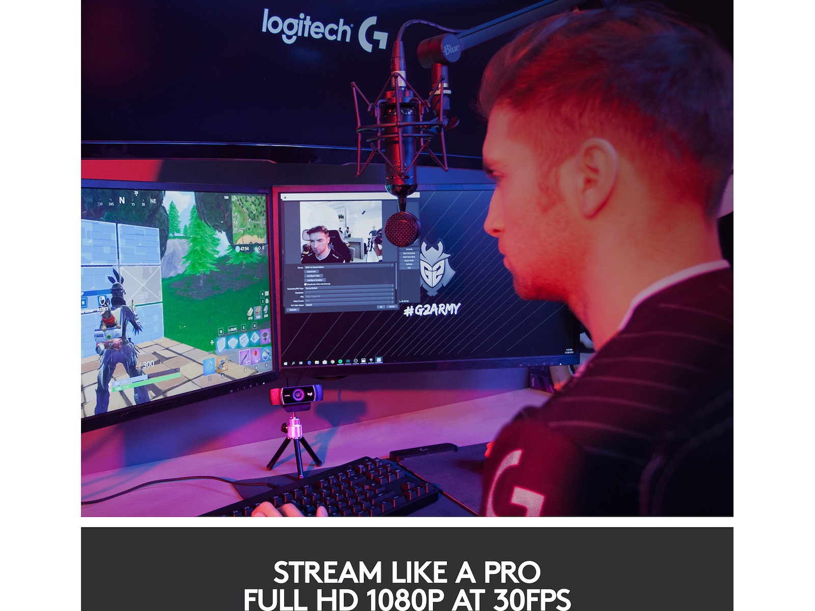 Logitech C922 30FPS 1080P professionell strömmande webbkamera Webbkamera