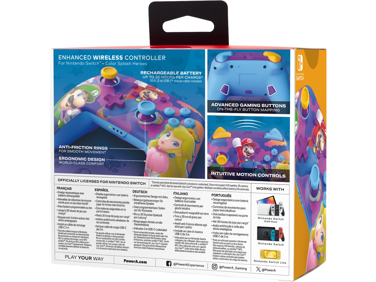 PowerA Enhanced Wireless kontroller Color Splash Heroes Tillbehör