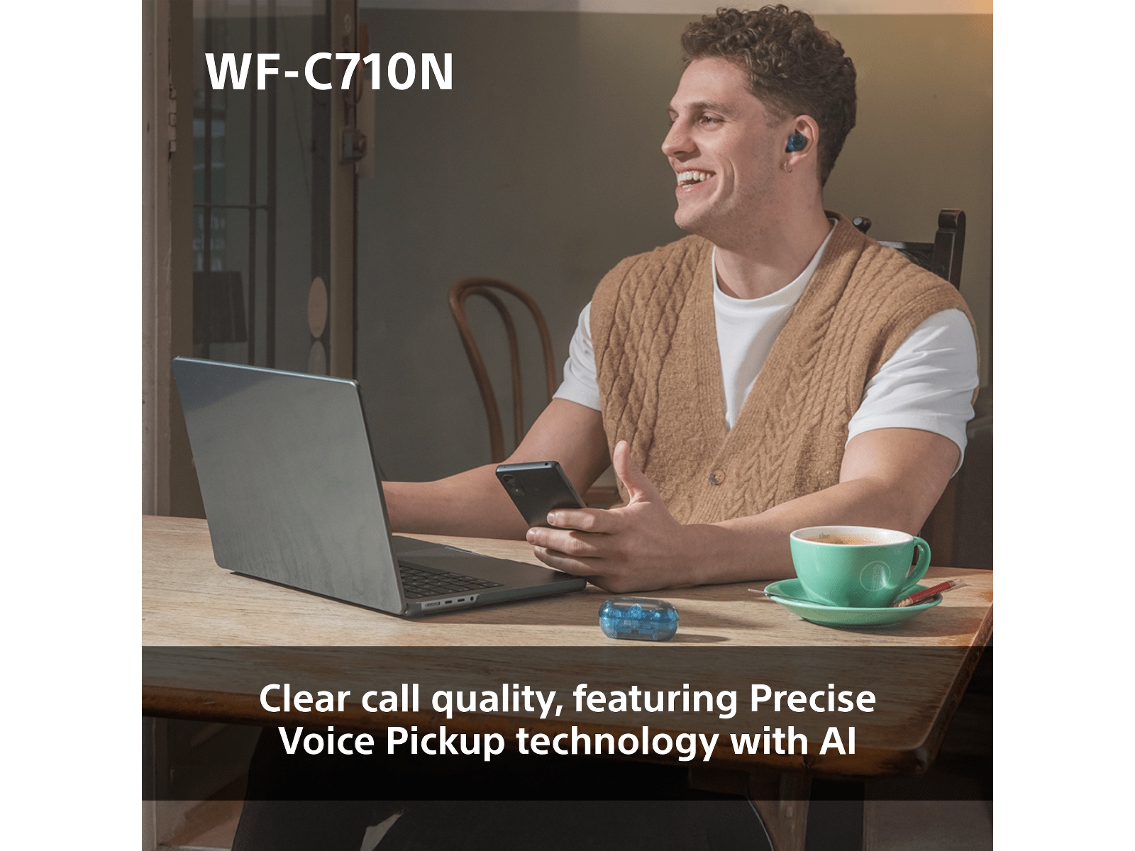 Sony WF-C710N  trådlösa hörlurar, In-ear med mikrofon (blå) In-ear hörlurar