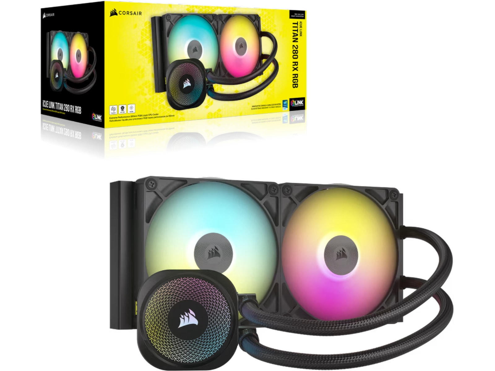 Corsair iCUE LINK Titan 280 RX RGB AIO Kylare (svart) CPU - Vattenkylning
