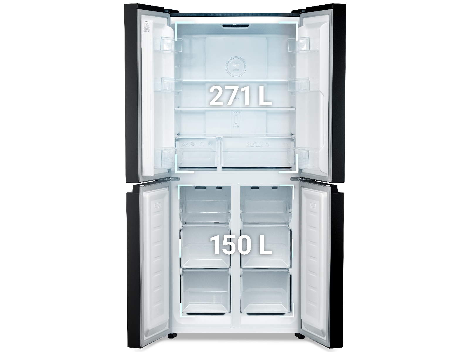 Avant MDR79DI1 Side-by-Side kyl- och frysskåp (svart) Side-by-side kylskåp