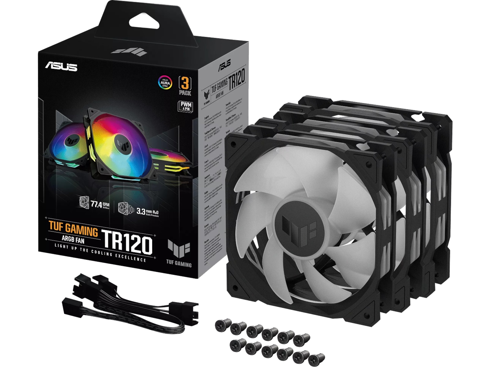 Asus TUF Gaming TR120 ARGB Fläkt 3pk (svart) Fläkt