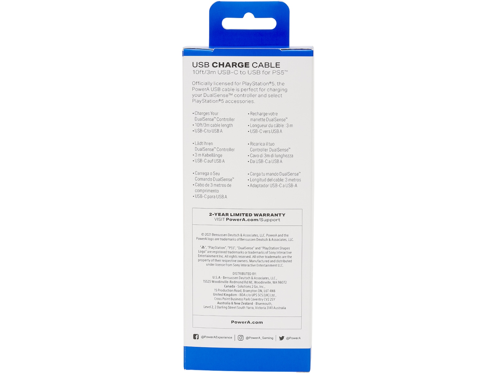 PowerA USB-C kabel för PS5 (svart/vit) USB-kablar