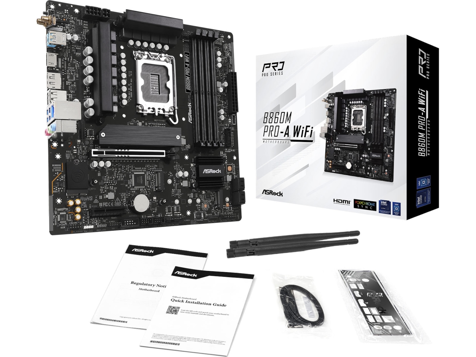ASRock B860M Pro-A WiFi Moderkort Intel Socket