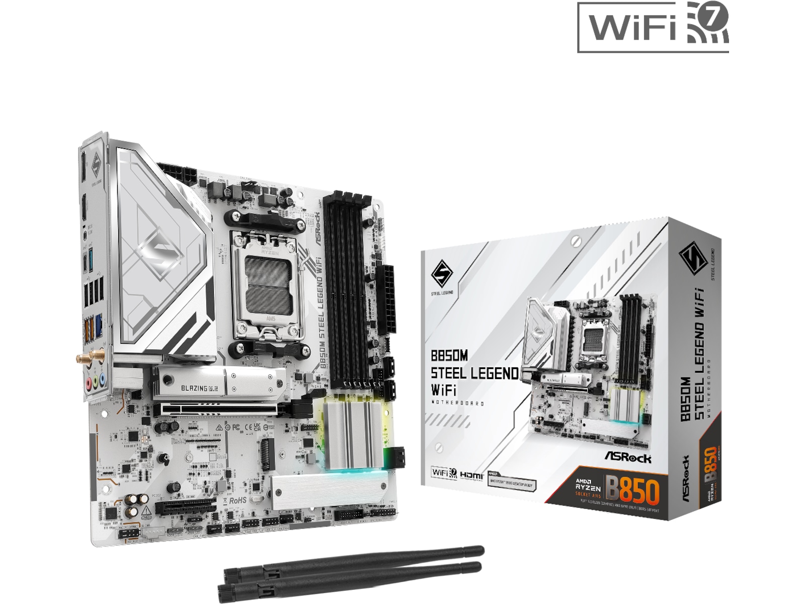 ASRock B850M Steel Legend WiFi Moderkort AMD Socket