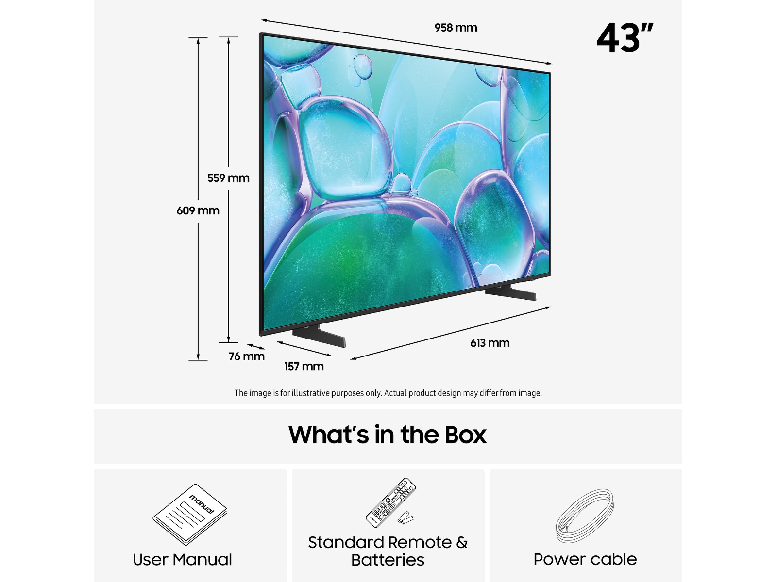 Samsung 43" U7005F UHD 4K Smart TV (2025) 20 - 49 tums TV