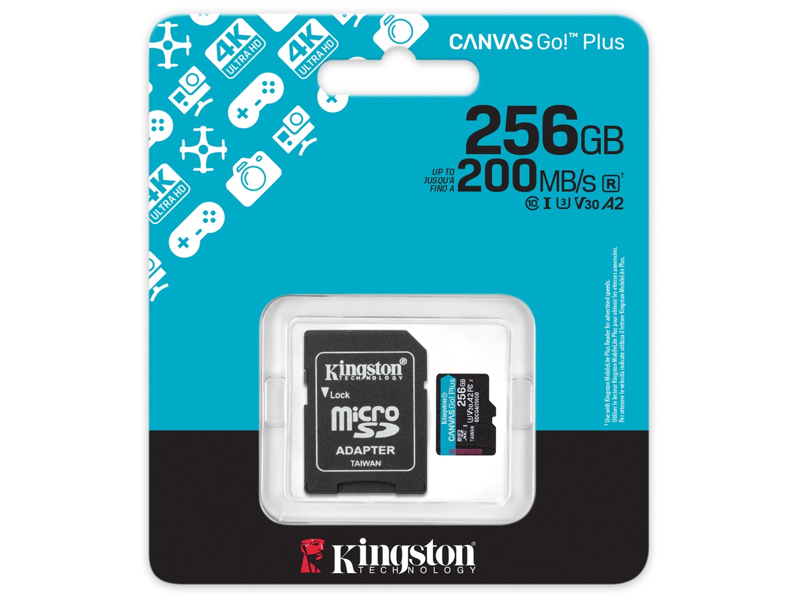 Kingston Canvas Go! Plus microSD 256GB Minneskort