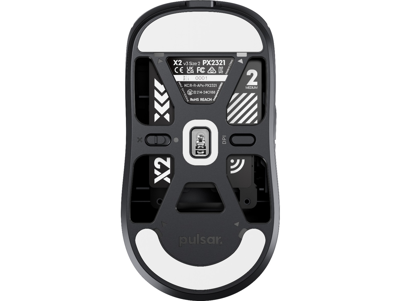 Pulsar X2 V3 Medium trådlös spelmus (svart) Gamingmus