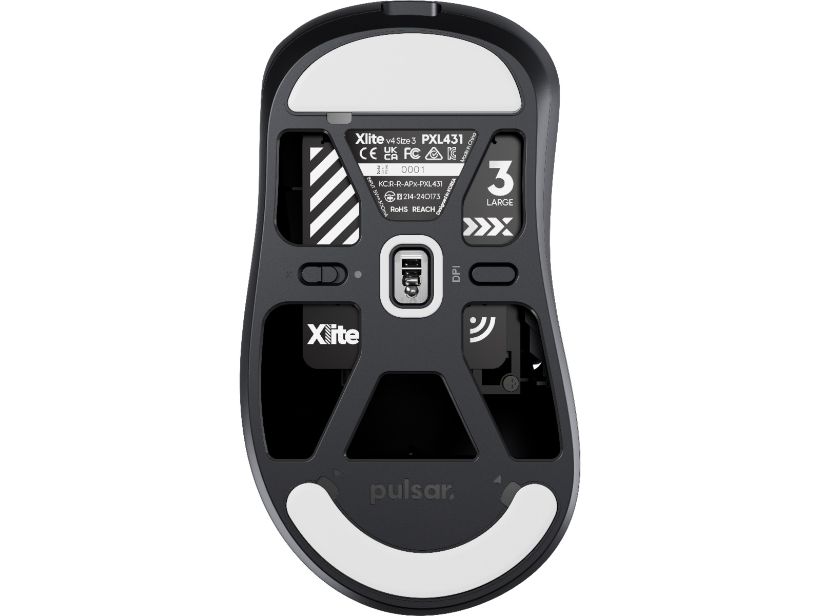 Pulsar Xlite V4 Large Trådlös Gamingmus (Svart) Gamingmus