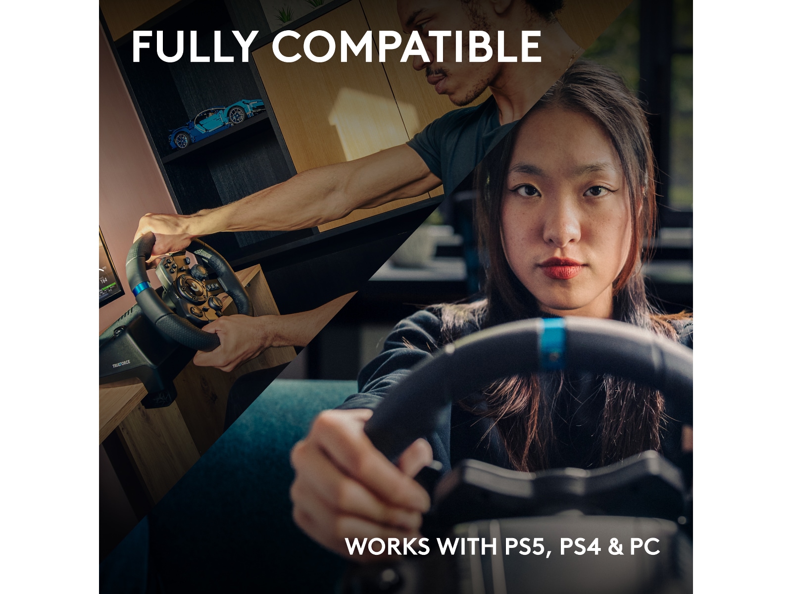 Logitech G923 Driving Force Racing PS4/PS5/PC Ratt & pedaler