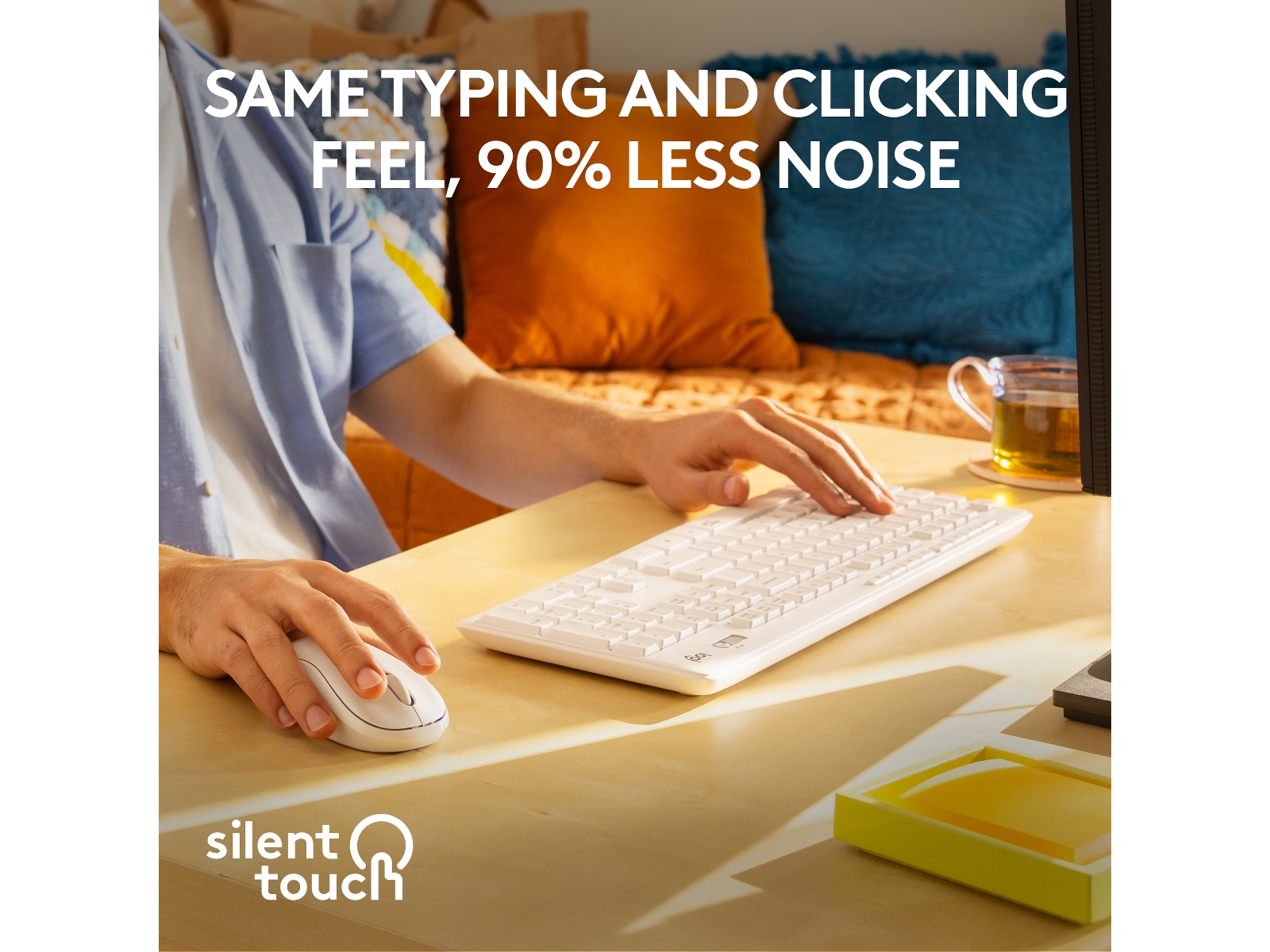 Logitech MK295 Silent Wireless Combo tangentbord och mus (vit) Mus & tangentbord -combo-paket