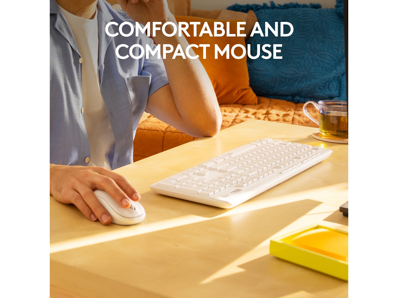 Logitech MK295 Silent Wireless Combo tangentbord och mus (vit) Mus & tangentbord -combo-paket