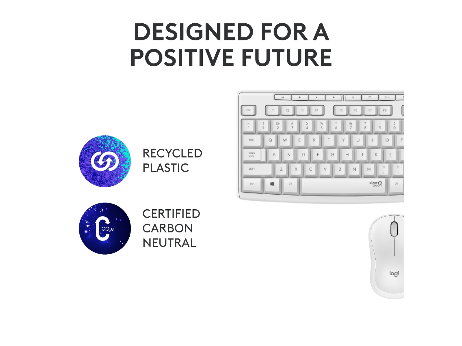 Logitech MK295 Silent Wireless Combo tangentbord och mus (vit) Mus & tangentbord -combo-paket