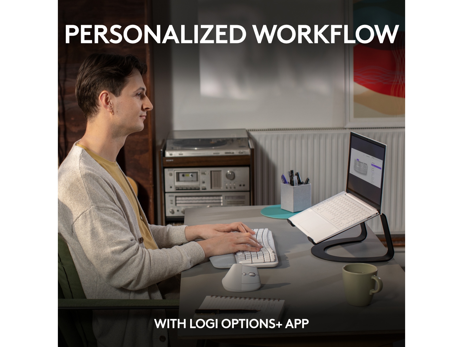 Logitech Wave Keys trådlöst tangentbord (off-white) Tangentbord