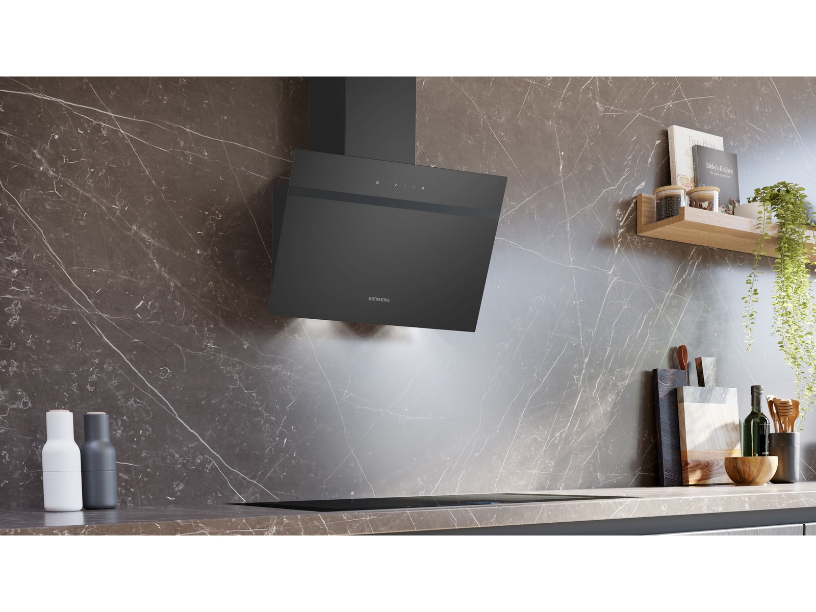 Siemens iQ100 LC65KDK60 Ventilator (svart) Väggmonterad köksfläkt