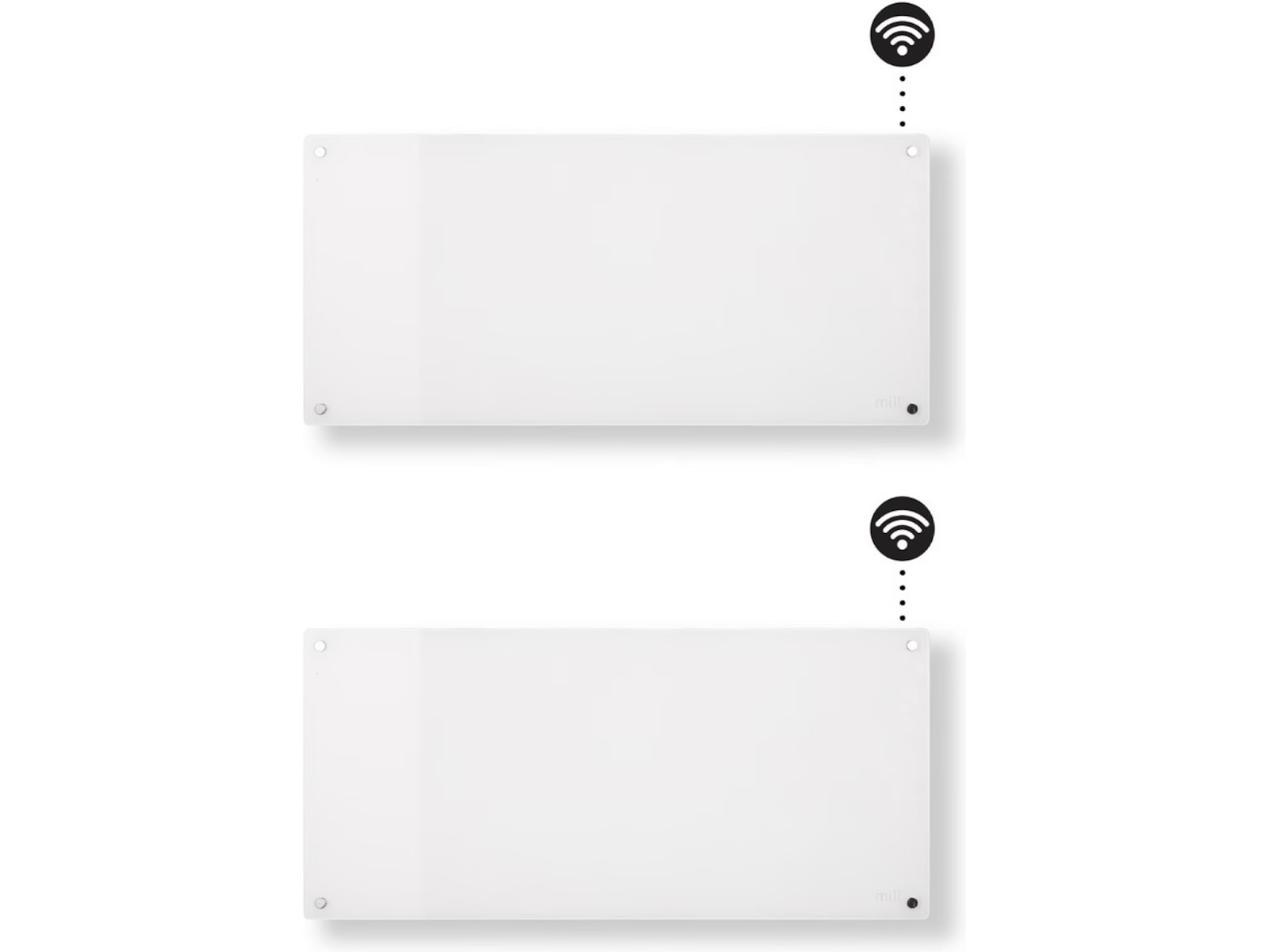 Mill Glass WiFi Gen 3 Panelelement 1000W (vit) 2-pack Panelelement