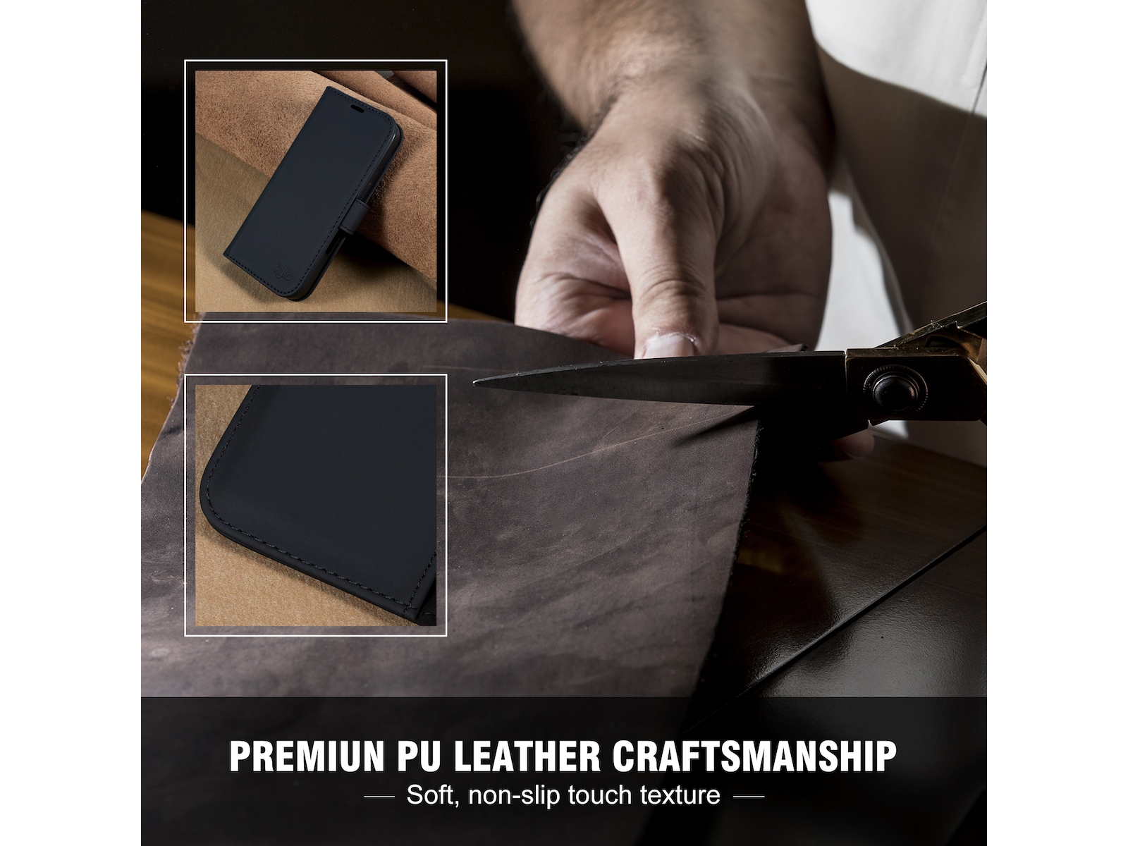 iiglo iPhone 16 Plånboksfodral (svart) Skydd