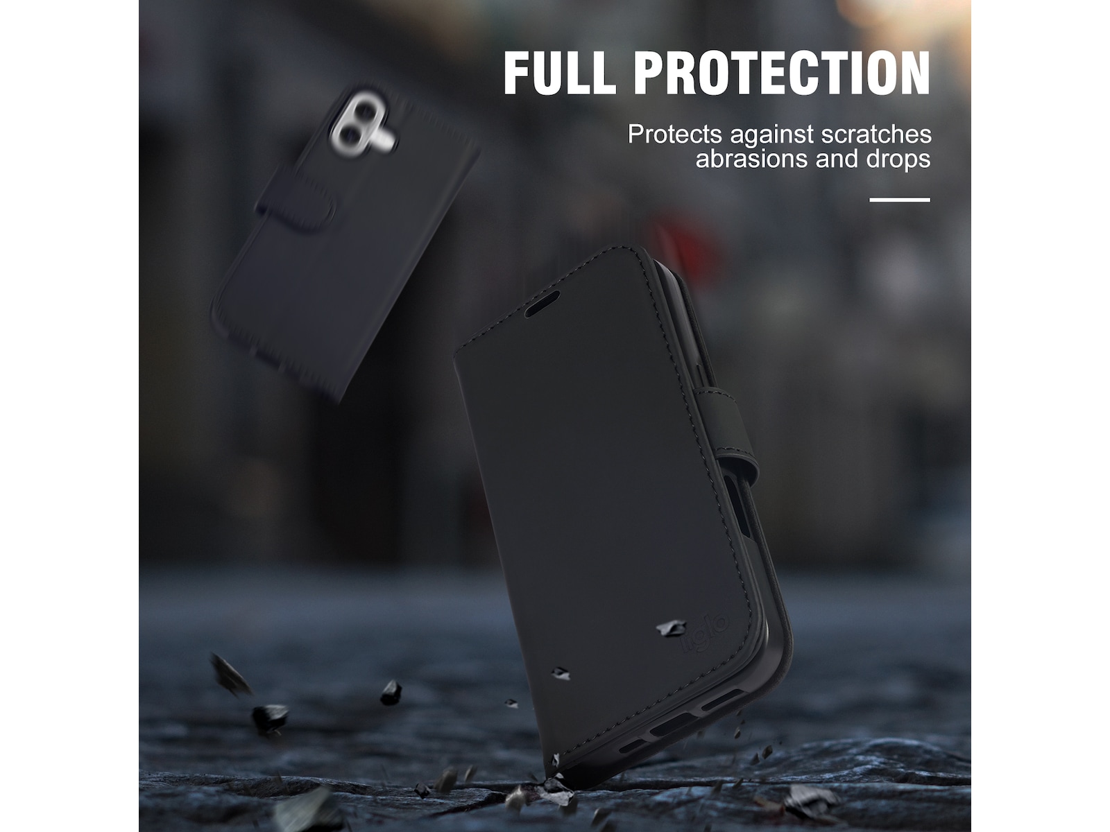 iiglo iPhone 16 Plånboksfodral (svart) Skydd