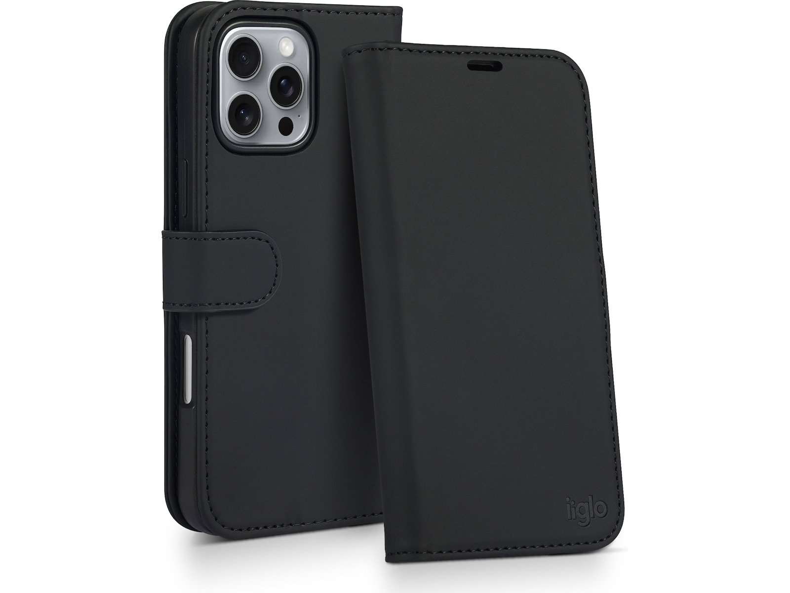 iiglo iPhone 16 Pro Max Plånboksfodral (svart) Skydd