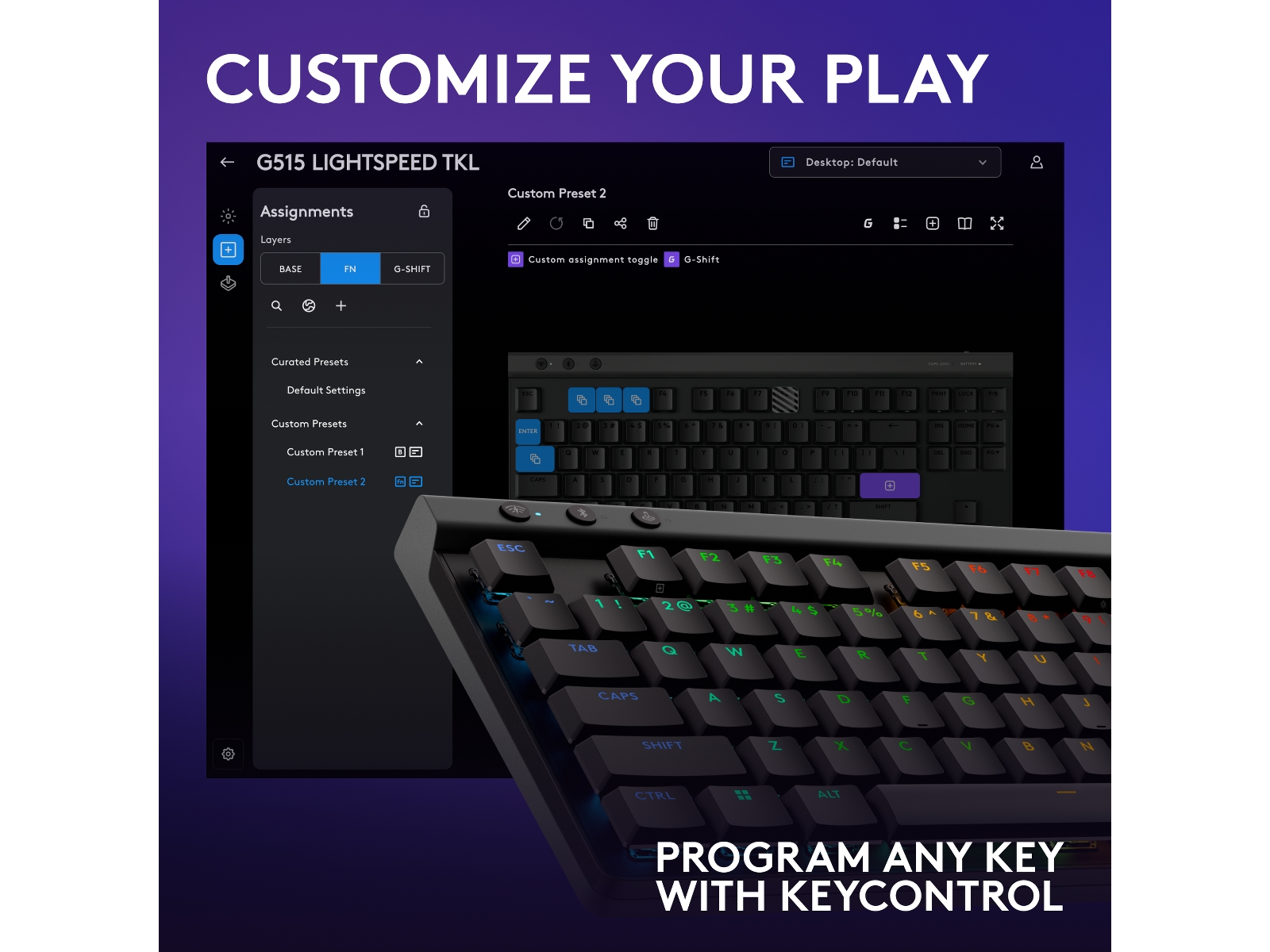 Logitech G G515 Lightspeed Gamingtangentbord (svart) Gamingtangentbord