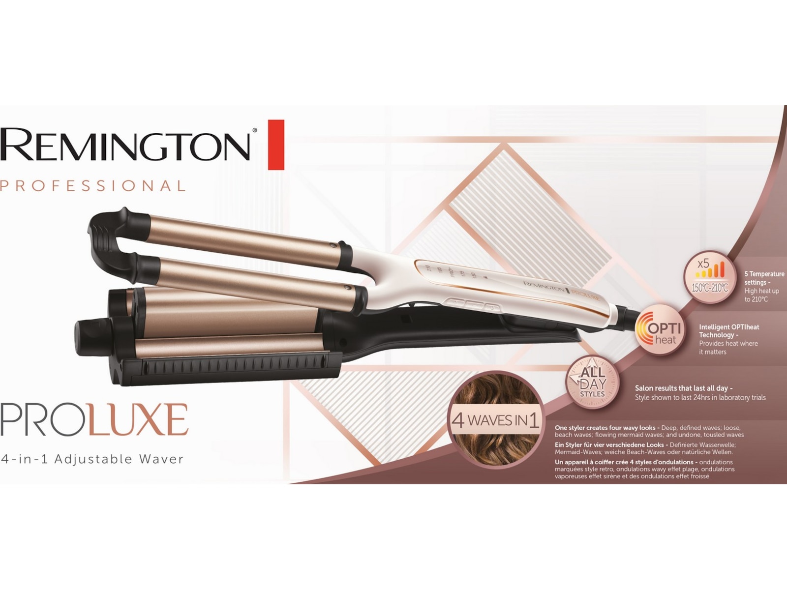 Remington PROluxe 4-i-1 justerbar locktång Hårvård & styling