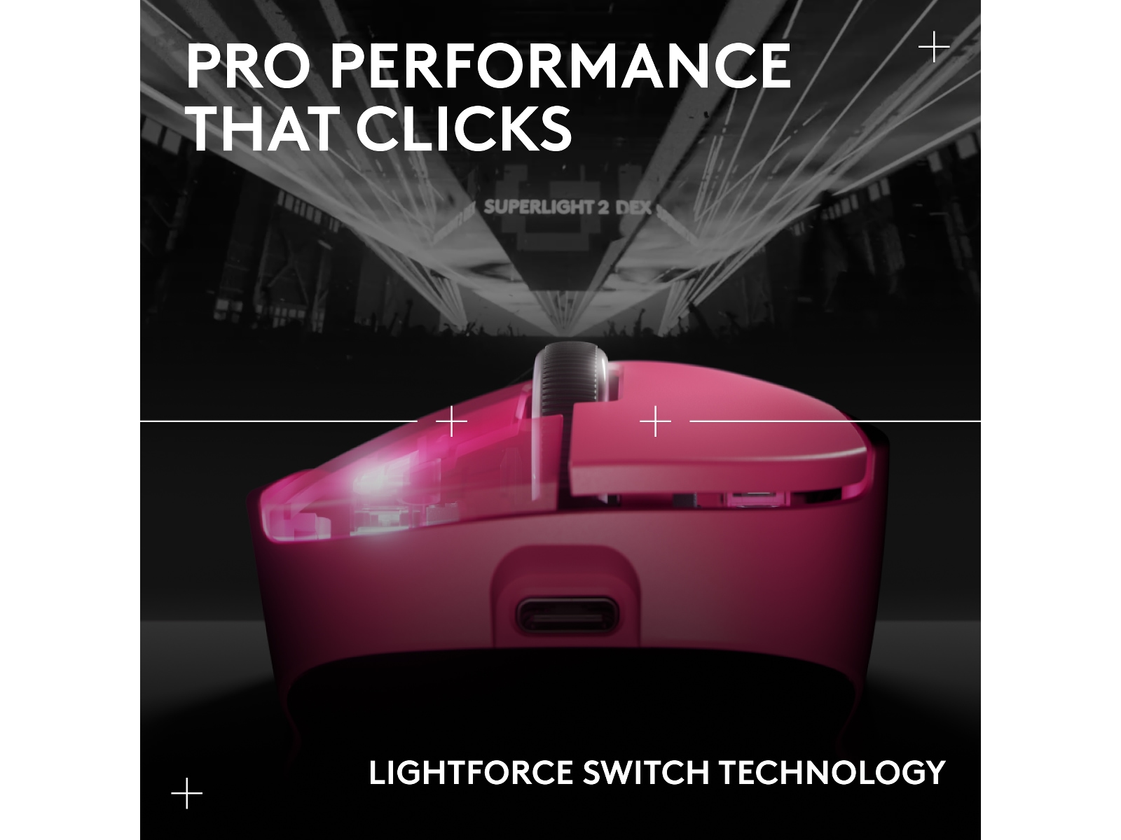 Logitech G Pro X Superlight 2 DEX trådlös gamingmus (rosa) Gamingmus