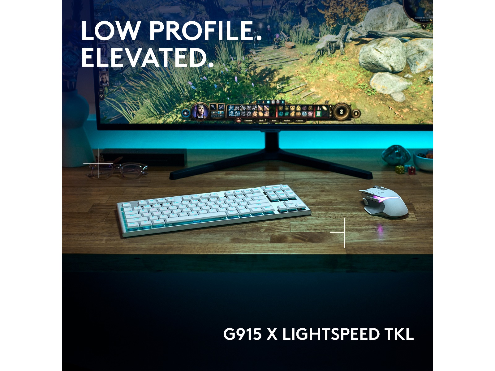Logitech G915 X Lightspeed TKL Trådlös Gamingtangentbord (vit) Gamingtangentbord