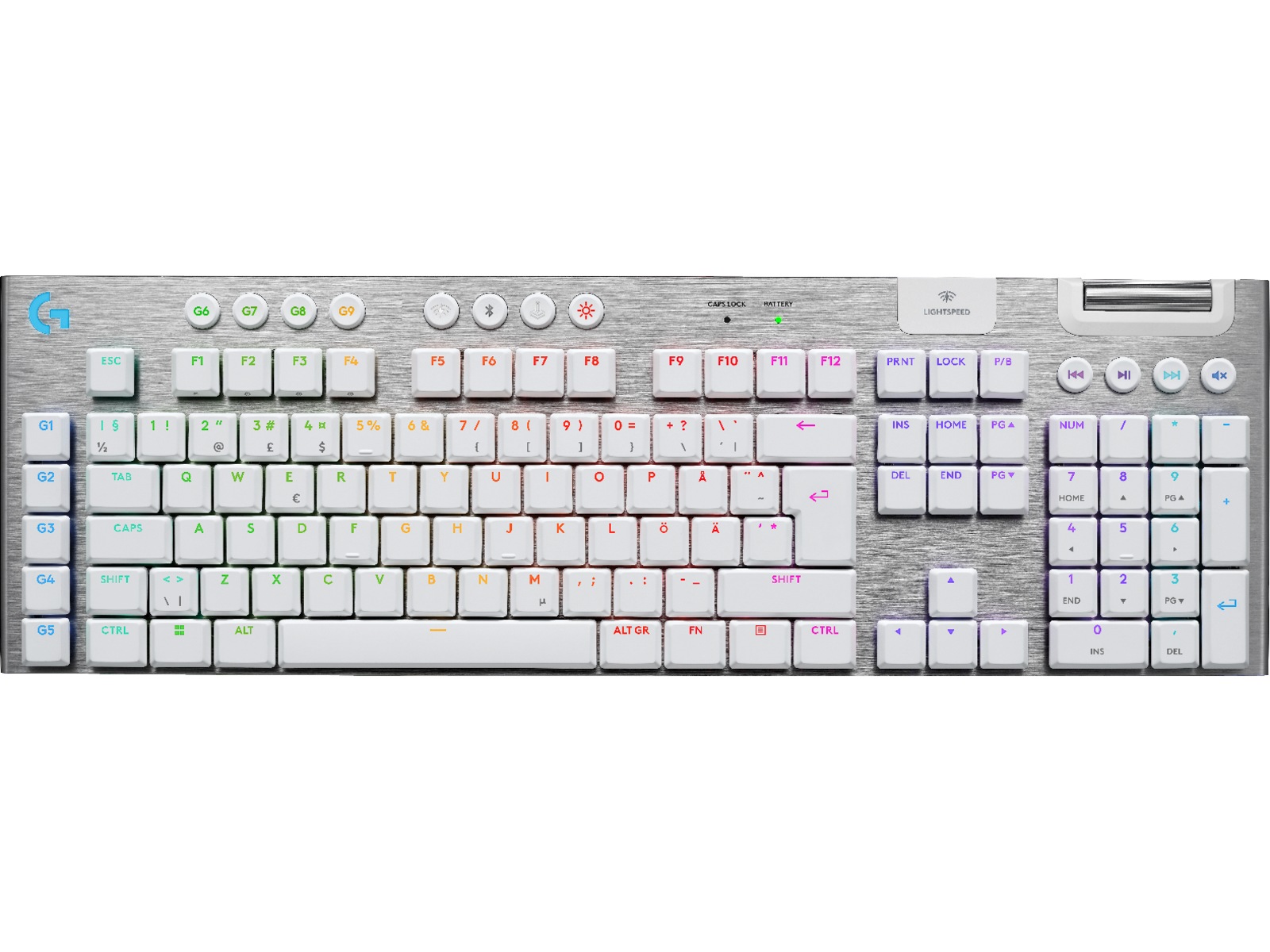 Logitech G915 X Lightspeed Trådlös Gamingtangentbord (vit) Gamingtangentbord
